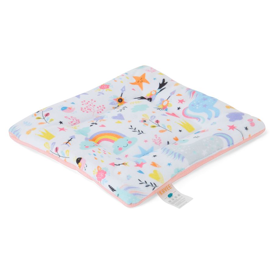 a guinea pig  pee pad in fleece pattern pink unicorn by kavee