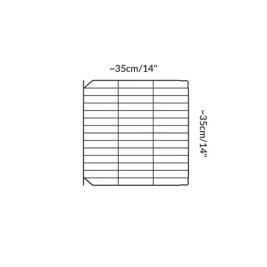 Dimensions of A black safe small mesh C&C door grid to create hinged doors and lids on C and C cages for guinea pigs by kavee UK