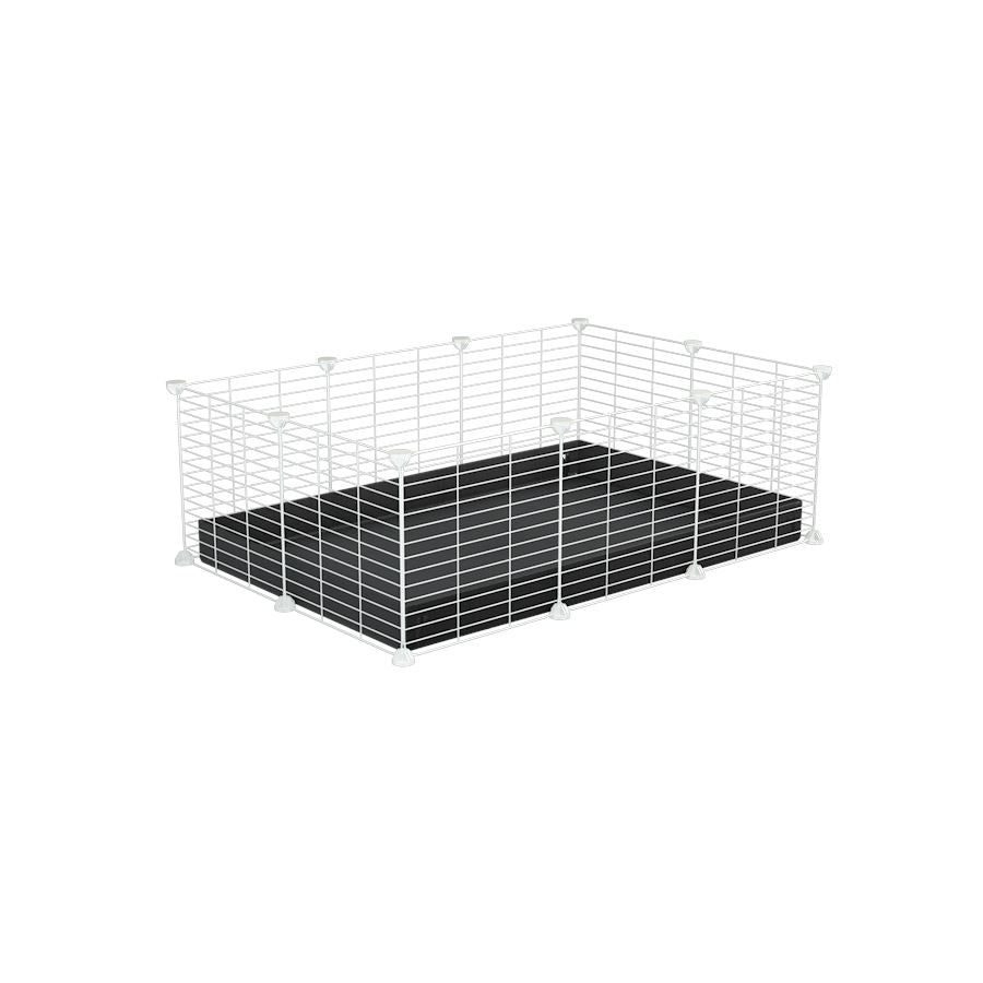 A cheap 3x2 C&C cage for guinea pig with black coroplast and baby proof white grids from brand kavee