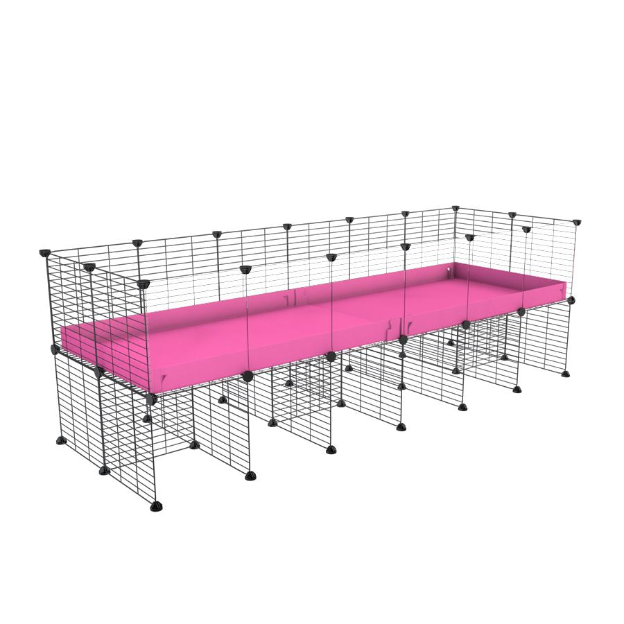 a 6x2 CC cage with clear transparent plexiglass acrylic panels  for guinea pigs with a stand pink correx and grids sold in UK by kavee