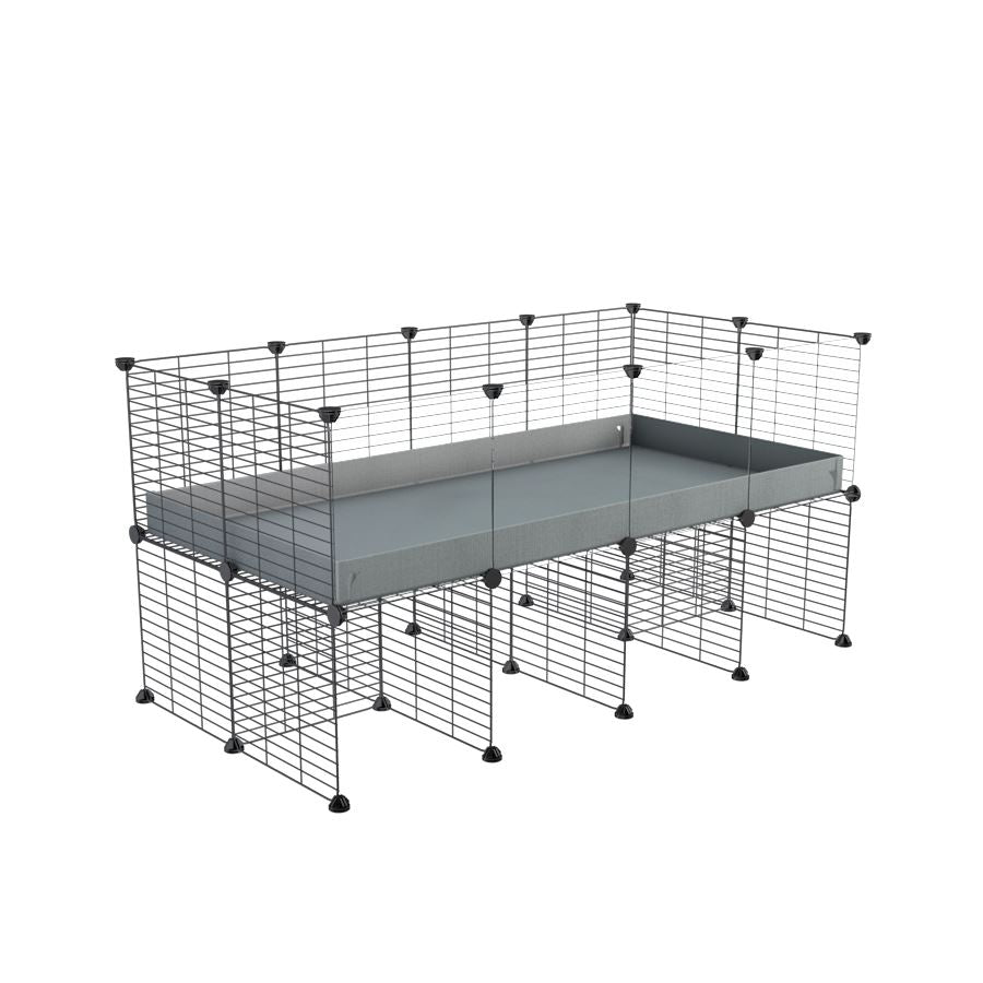 a 4x2 CC cage with clear transparent plexiglass acrylic panels  for guinea pigs with a stand grey correx and grids sold in UK by kavee