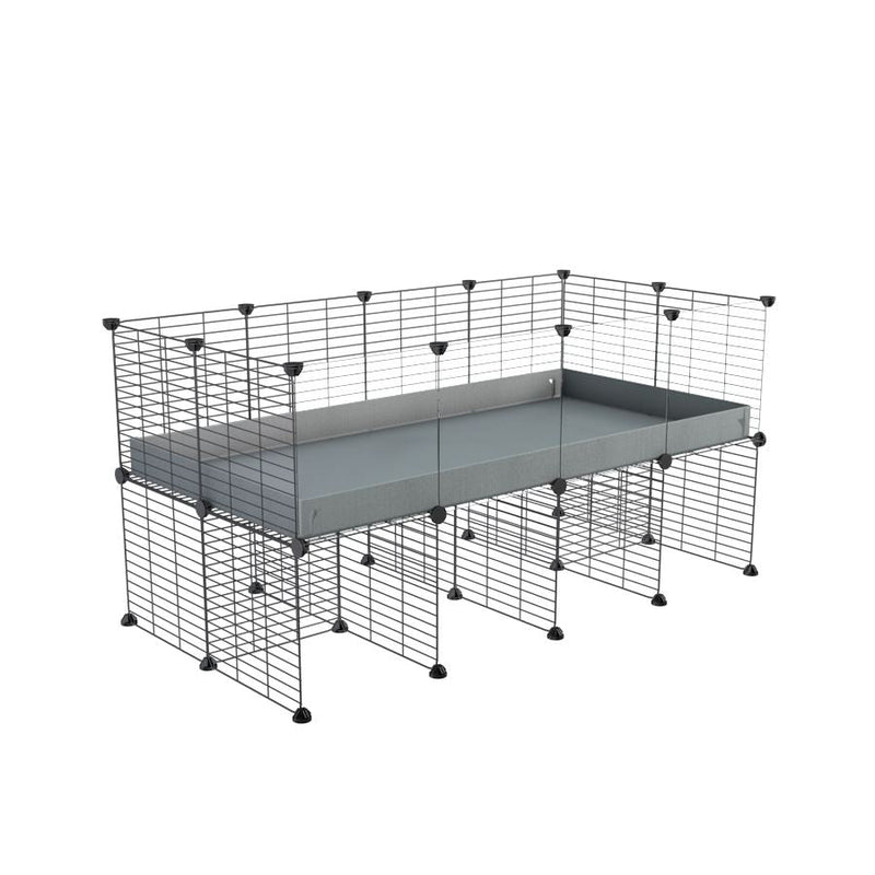 a 4x2 CC cage with clear transparent plexiglass acrylic panels  for guinea pigs with a stand grey correx and grids sold in UK by kavee