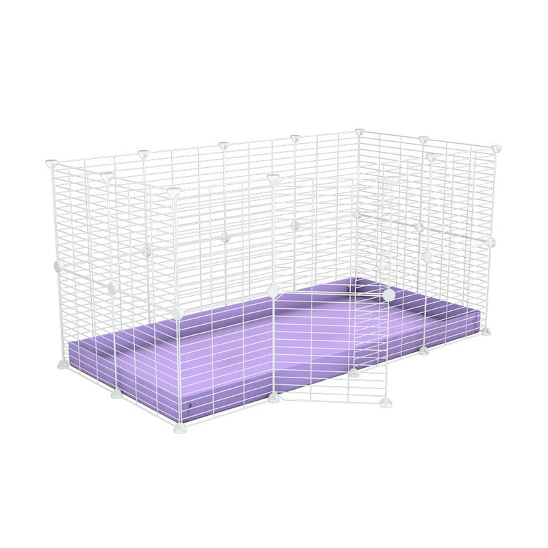 A 4x2 C&C rabbit cage with safe small meshing baby bars white C&C grids and Lilac coroplast by kavee UK