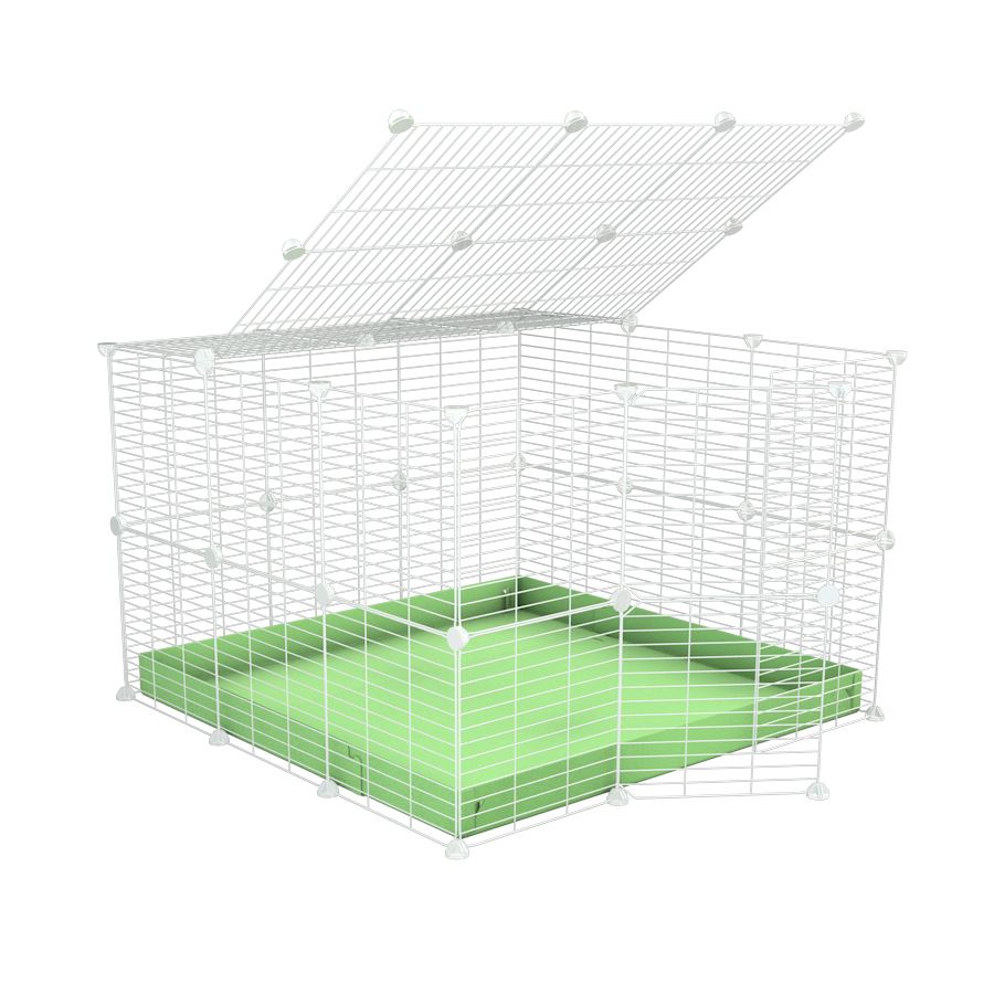 A 3x3 C&C rabbit cage with a top and safe small meshing baby bars white CC grids and purple coroplast by kavee UK