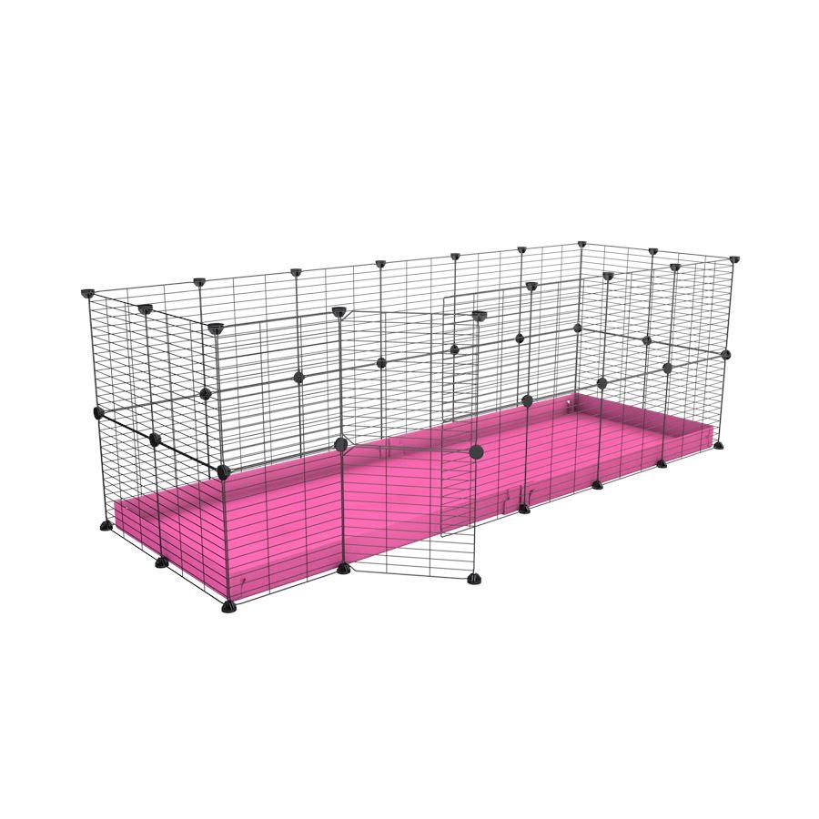 A 6x2 C and C rabbit cage with safe small size hole baby grids and pink coroplast by kavee UK