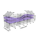 Size and dimension of a 6x2 C&C cage with divider stand loft ramp for guinea pigs fighting or quarantine from brand kavee