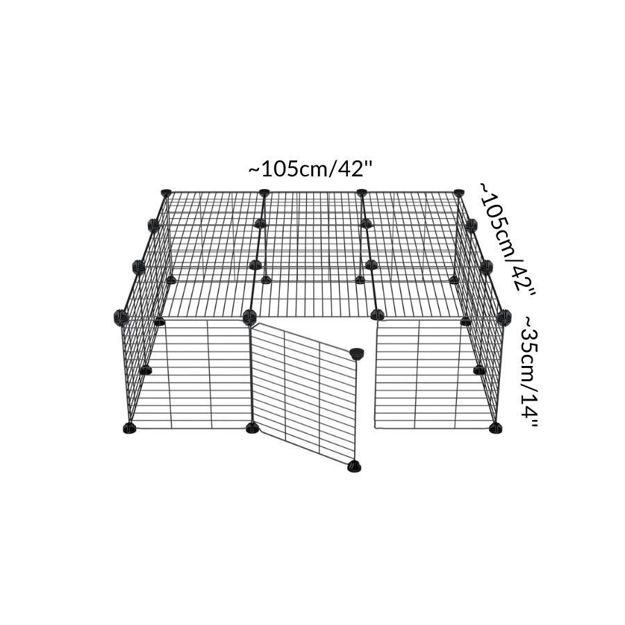 Dimensions of a 3x3 outdoor modular playpen with baby C and C grids for guinea pigs or Rabbits by brand kavee