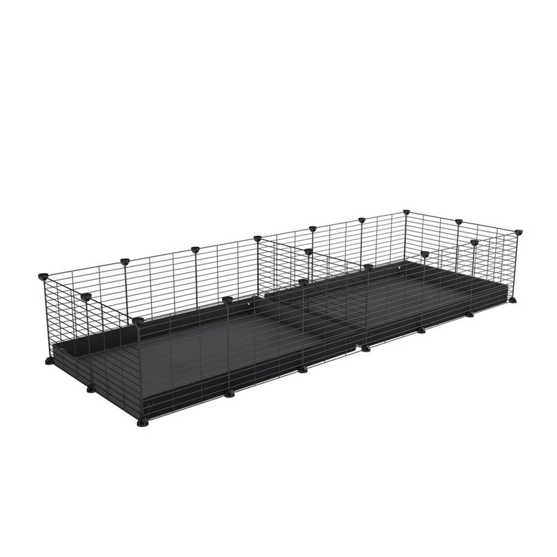 A 6x2 C&C cage with divider for guinea pig fighting or quarantine with black coroplast from brand kavee