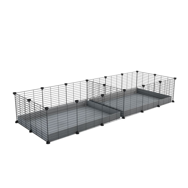 A 6x2 C&C cage with divider for guinea pig fighting or quarantine with grey coroplast from brand kavee