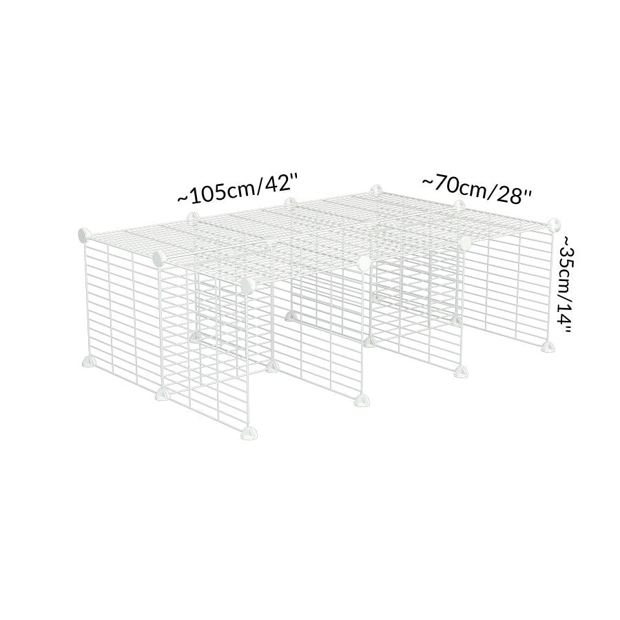 Size of A C&C guinea pig cage stand size 3x2 with safe baby proof white grids by kavee UK