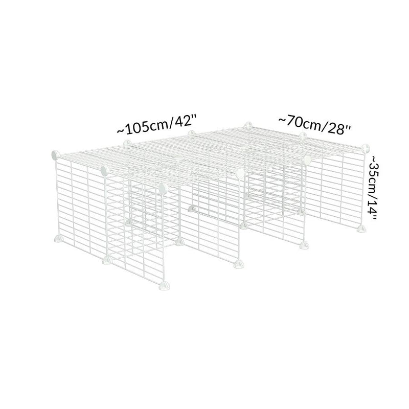 Size of A C&C guinea pig cage stand size 3x2 with safe baby proof white grids by kavee UK