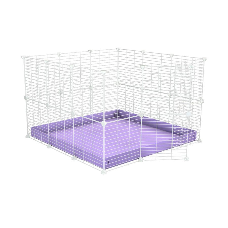 A 3x3 C and C rabbit cage with safe baby proof white grids purple coroplast by kavee UK